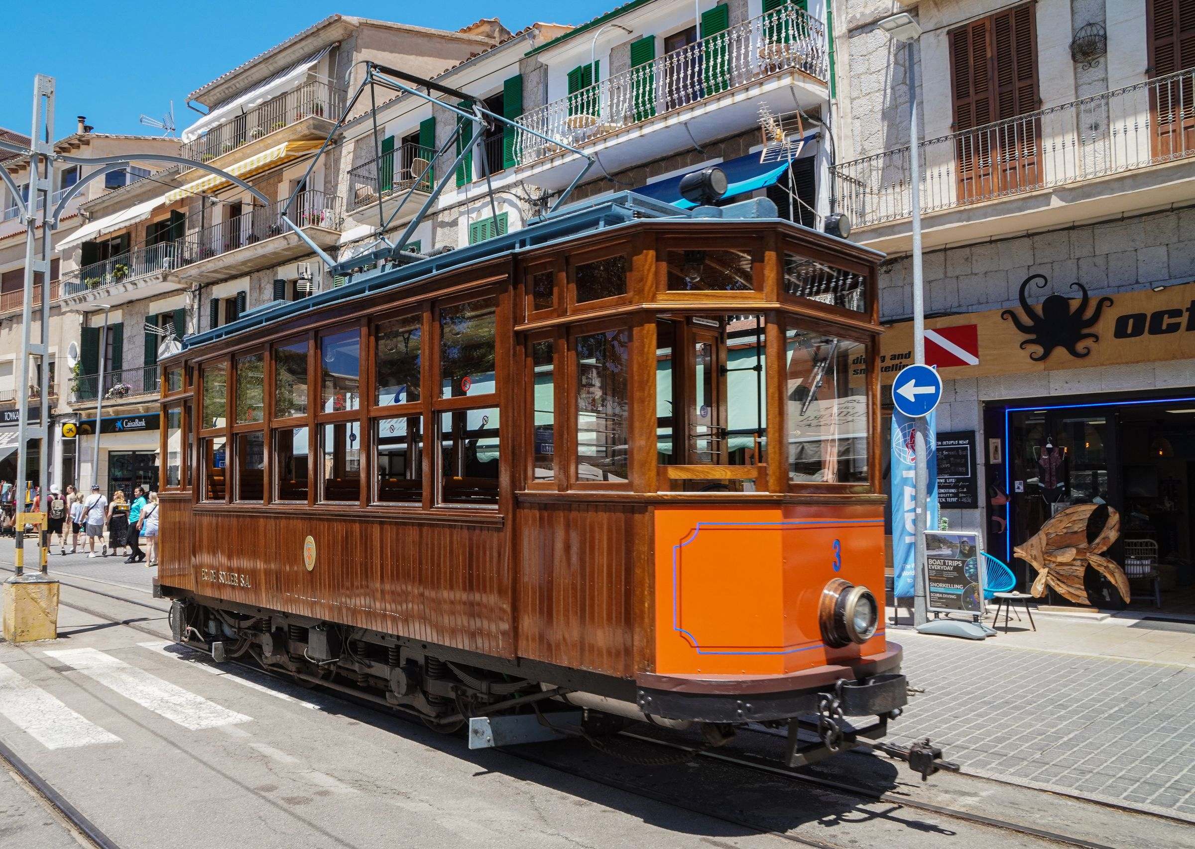 The historic wooden tram in Sóller