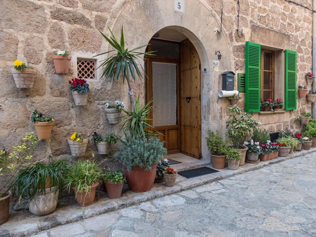 Terraced stone houses of Valldemossa in the Tramuntana mountains