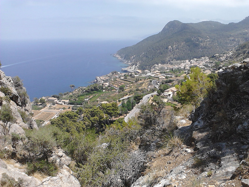 Stone houses and mountains of Fornalutx in the Serra de Tramuntana